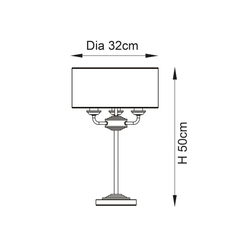 Endon 99149 - Asztali lámpa HIGHCLERE 3xE14/18W/230V szürke/fényezett króm átm. 32 cm