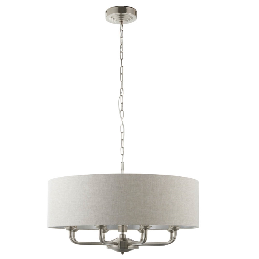 Endon 99152 - Csillár láncon HIGHCLERE 8xE14/40W/230V szürke/matt króm átm. 70 cm