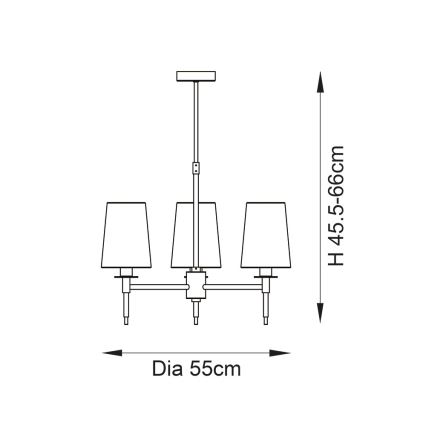 Endon 99456 - Rudas csillár 3xE14/6W/230V arany/fehér