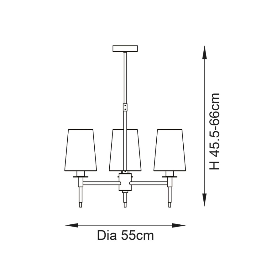 Endon 99456 - Rudas csillár 3xE14/6W/230V arany/fehér
