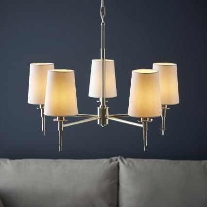Endon 99457 - Láncos csillár 5xE14/6W/230V fényes króm/fehér