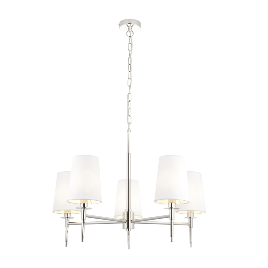Endon 99457 - Láncos csillár 5xE14/6W/230V fényes króm/fehér