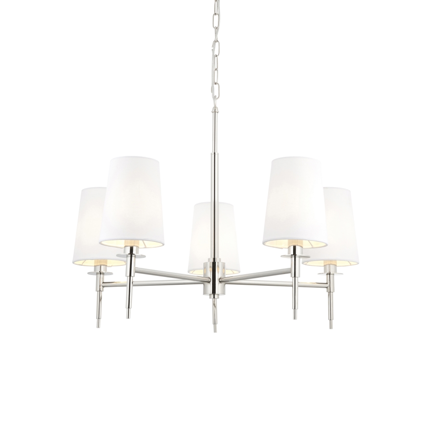 Endon 99457 - Láncos csillár 5xE14/6W/230V fényes króm/fehér