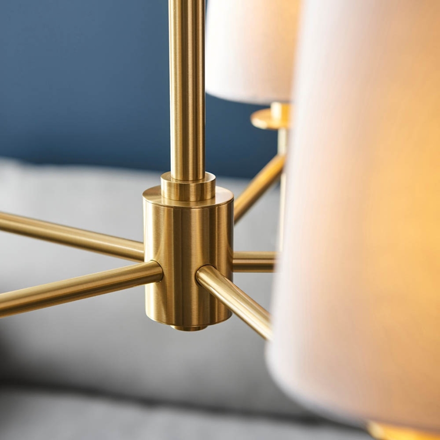 Endon 99458 - Láncos csillár 5xE14/6W/230V arany/fehér