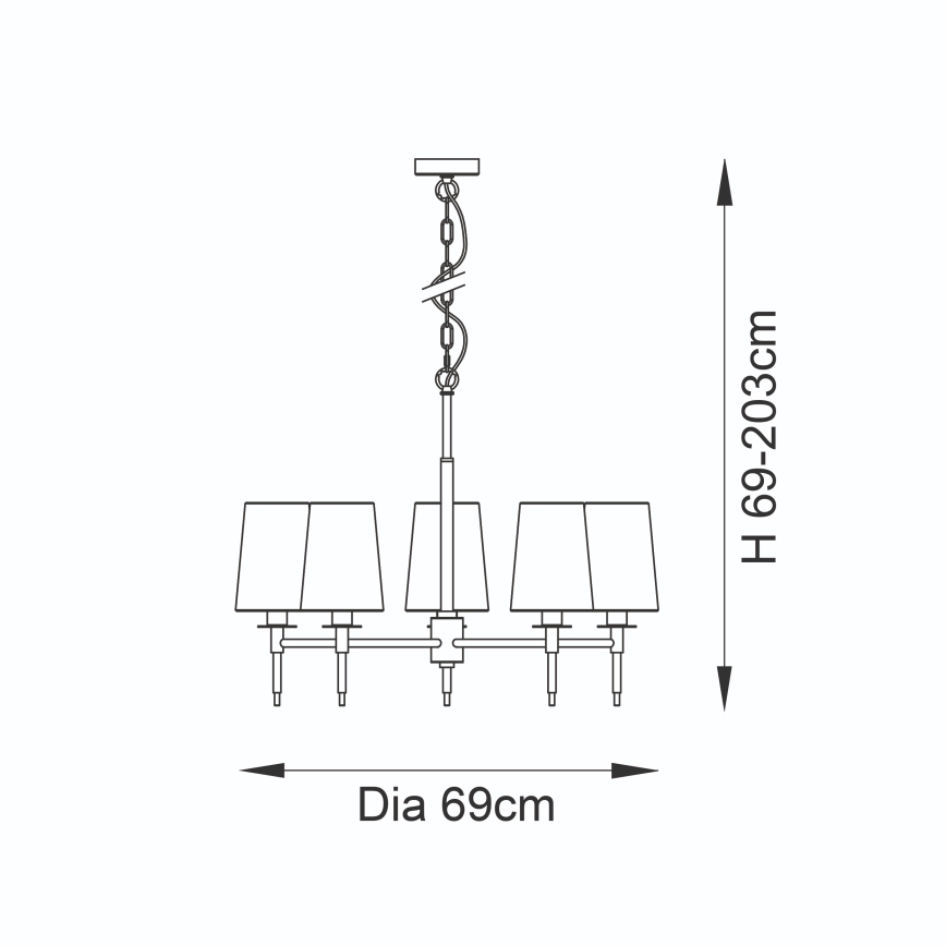 Endon 99458 - Láncos csillár 5xE14/6W/230V arany/fehér