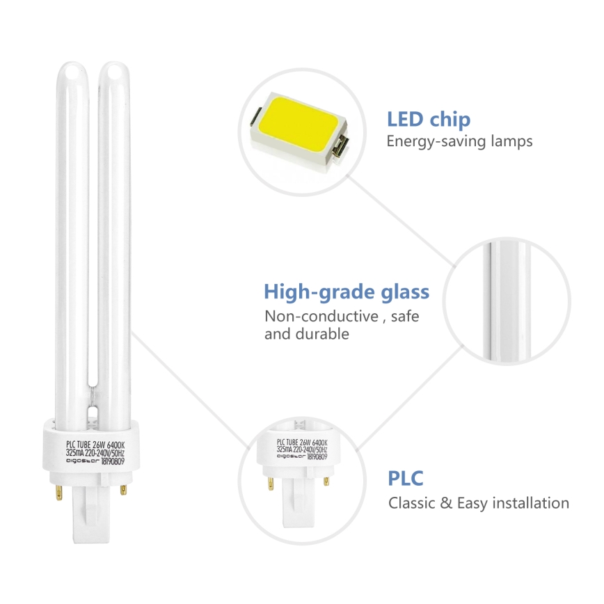 Energiatakarékos izzó G24d-3/26W/230V 6500K