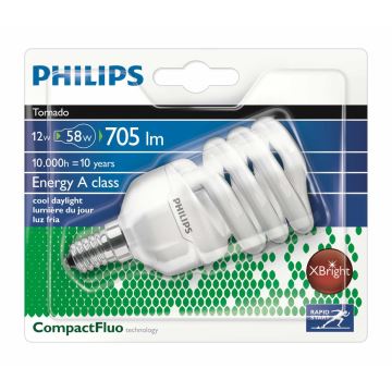 Energiatakarékos izzó Philips E14/12W/230V - TORNADO