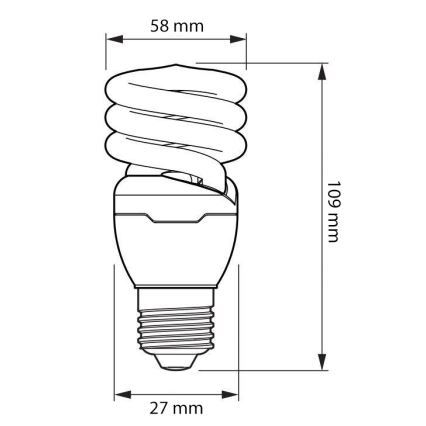 Energiatakarékos izzó Philips TORNADO E27/15W/230V 2700K