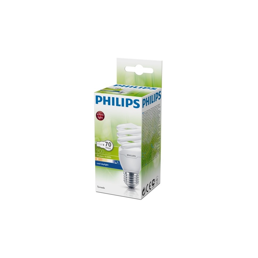 Energiatakarékos izzó Philips TORNADO E27/15W/230V 6500K