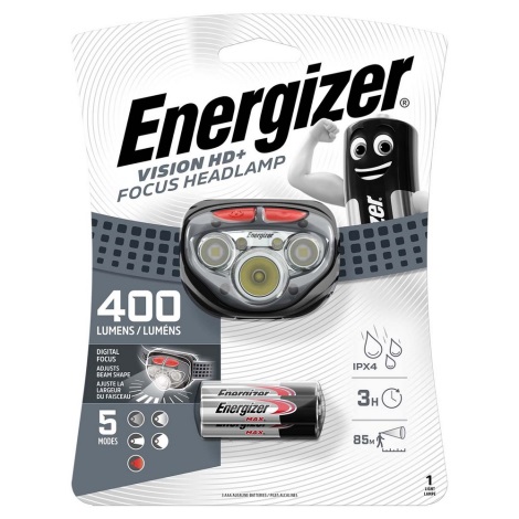 Energizer - LED Fejlámpa piros fénnyel LED/3xAAA IPX4