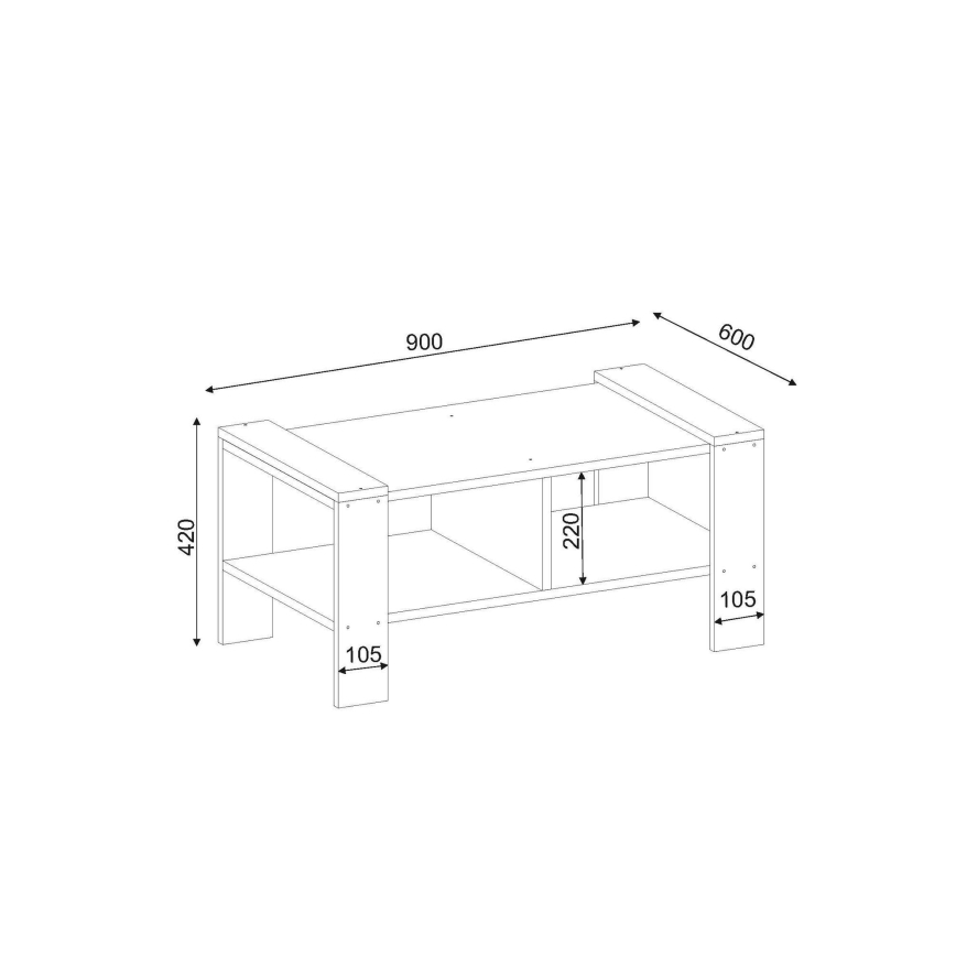 Konferencia asztal ERICA 42x90 cm fehér/barna