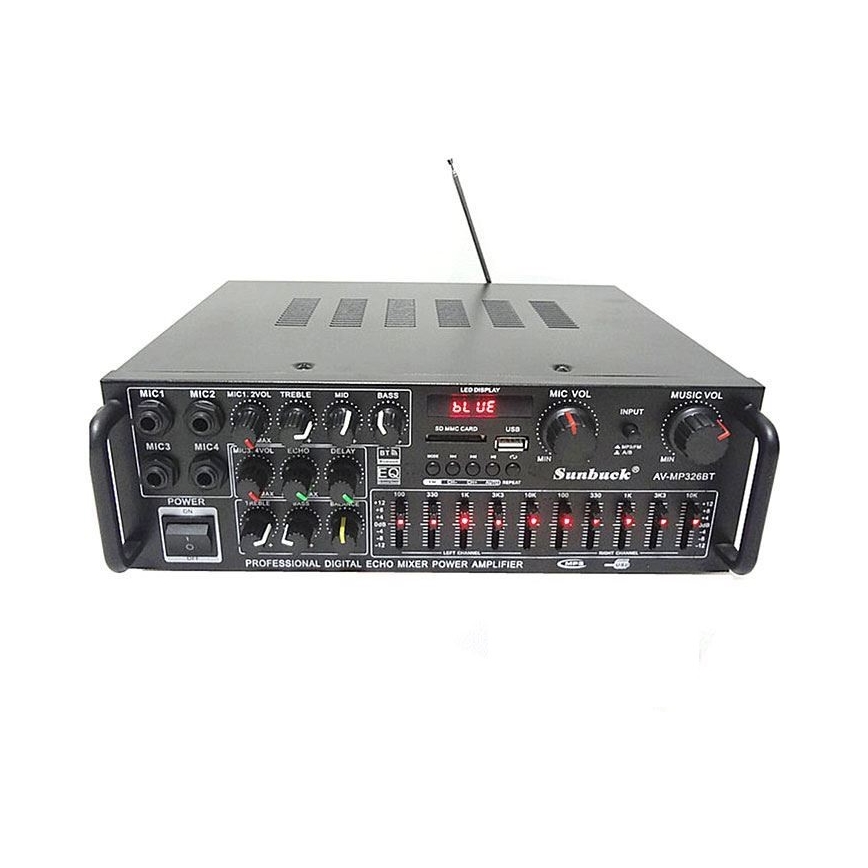 Erősítő equalizerrel és MP3 lejátszóval + távirányítóval