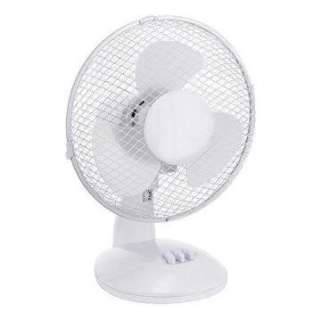 Erőteljes asztali ventilátor 38W/230V, 25 cm átmérő, fehér