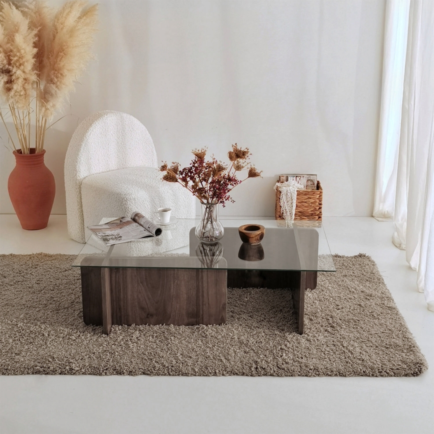 ESCAPE dohányzóasztal 30x105 cm barna/tiszta