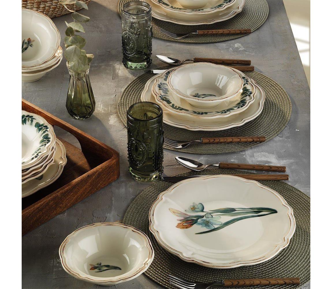 Étkészlet 18 db színes/porcelán 711BRN1106