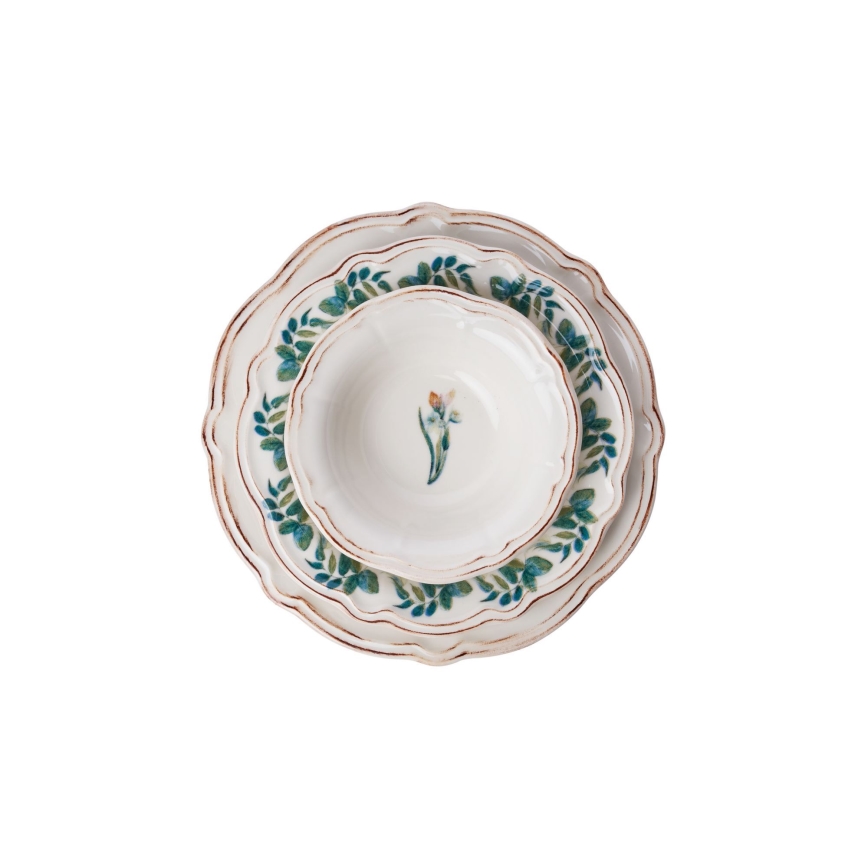 Étkészlet 18 db színes/porcelán