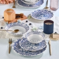 Étkészlet 24 db fehér/kék/porcelán