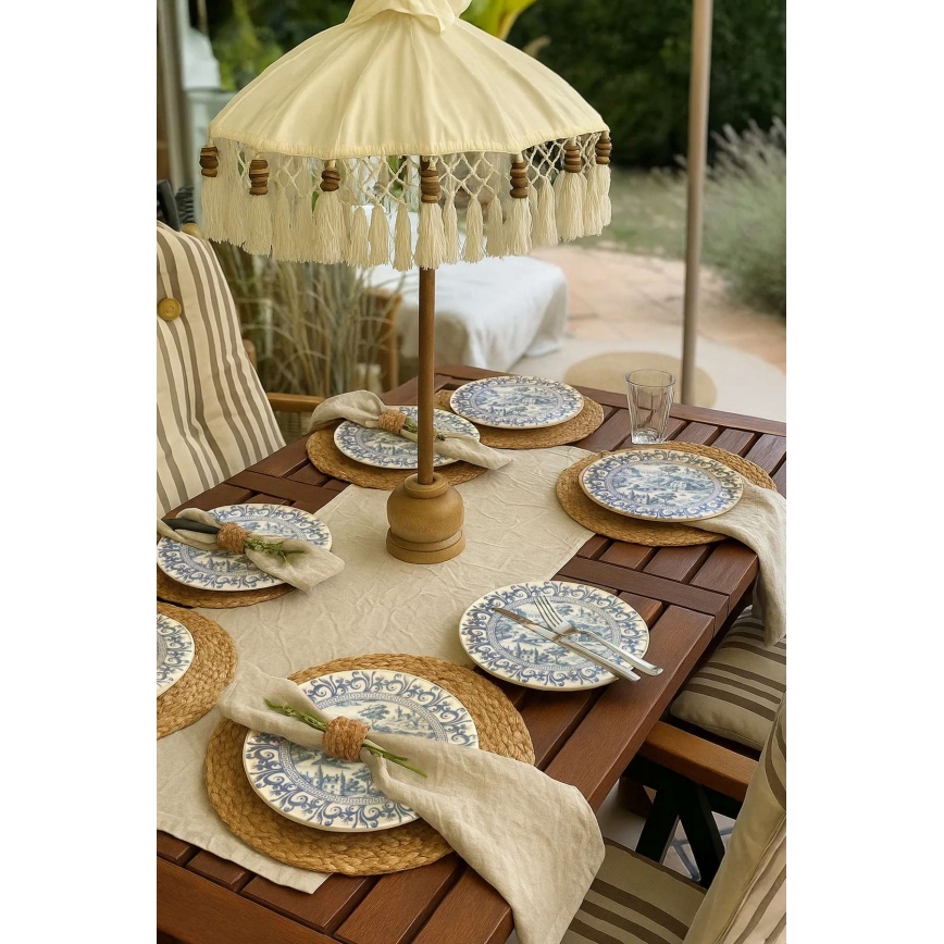 Étkészlet 24 db fehér/kék/porcelán