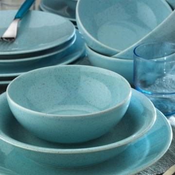 Étkészlet 24 db kék/porcelán