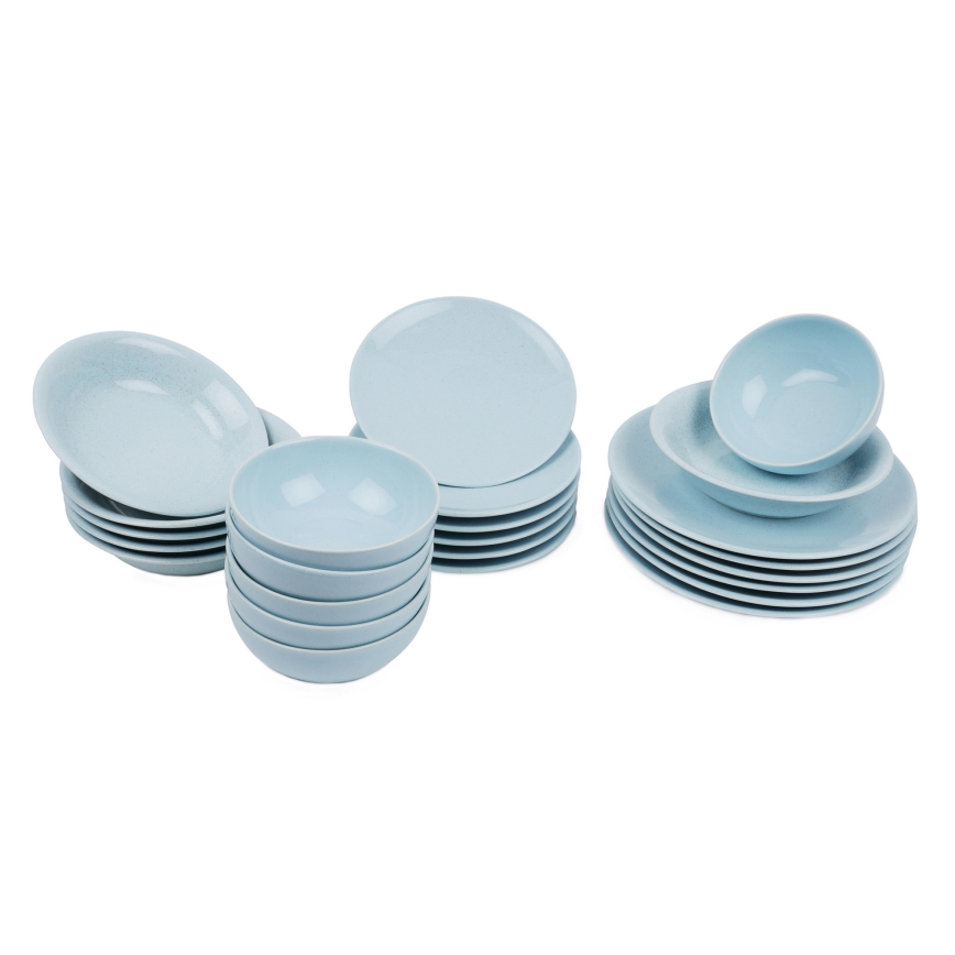 Étkészlet 24 db kék/porcelán