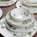 Étkezési szett 24 db fehér/zöld/porcelán