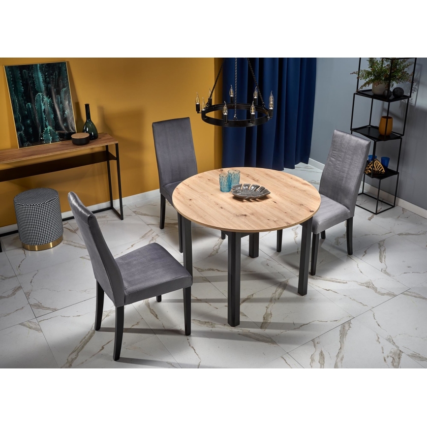 Étkezőasztal CALMIO artisan tölgy/fekete