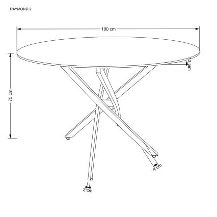 Étkezőasztal ESTEN 100 cm fehér/arany