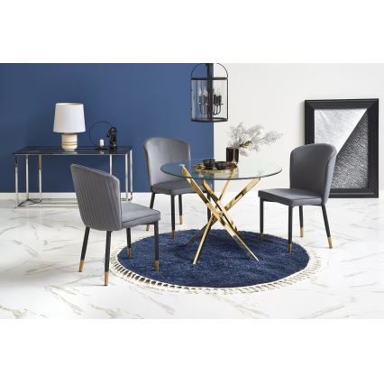 Étkezőasztal ESTEN átlátszó/arany