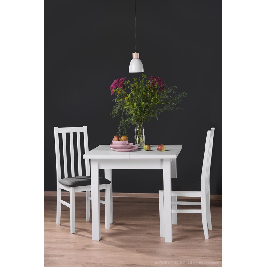 Étkezőasztal HOSPE 78x80 cm bükkfa/fehér