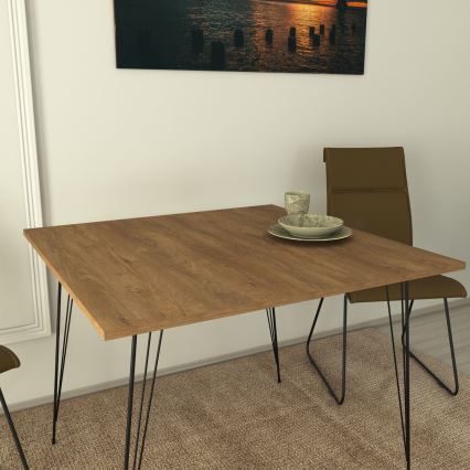 Étkezőasztal SANDALF 75x90 cm barna/fekete