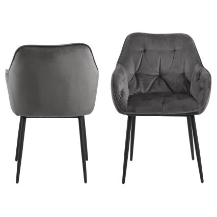 Étkezőszék karfákkal AYLIN 1 db söt. szürke