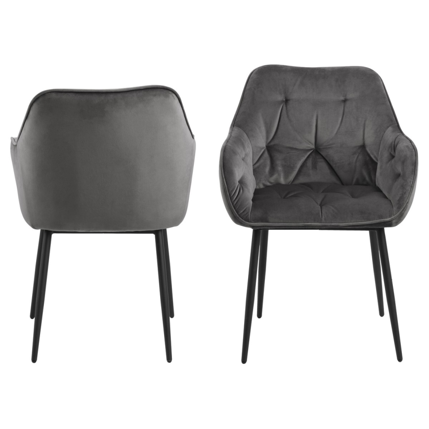 Étkezőszék karfákkal AYLIN 1 db söt. szürke