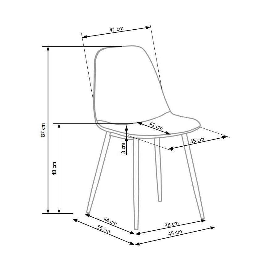 Étkezőszék KINDREL 1 db fekete