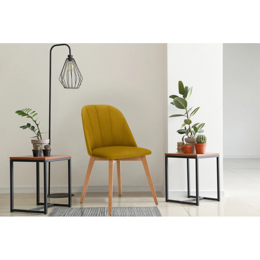 Étkezőszék RIFO 86x48 cm sárga/világos tölgy