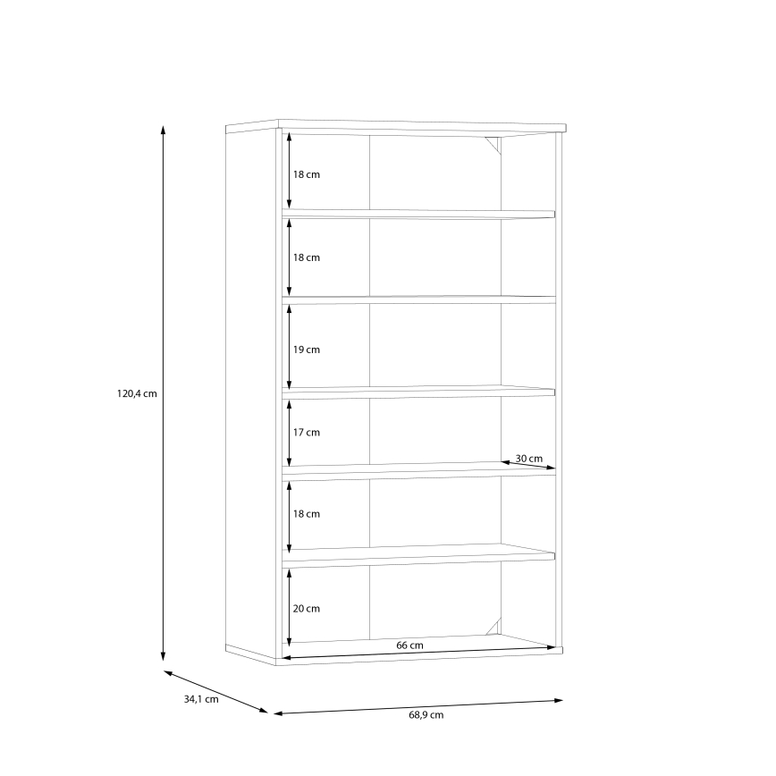 ETON cipős szekrény, artisan tölgy/zöld