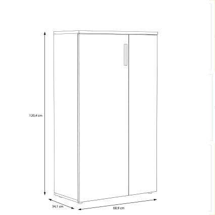 ETON cipős szekrény, fehér/szürke betonhatású