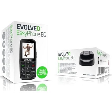 Evolveo - EasyPhone EG 2G mobiltelefon időseknek fekete