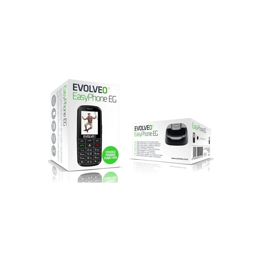 Evolveo - EasyPhone EG 2G mobiltelefon időseknek fekete