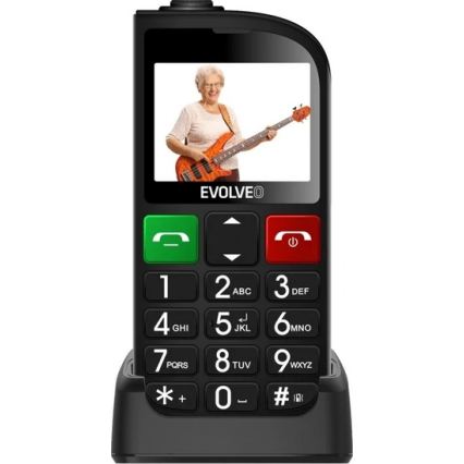 Evolveo - EasyPhone FL, mobiltelefon időseknek, fekete