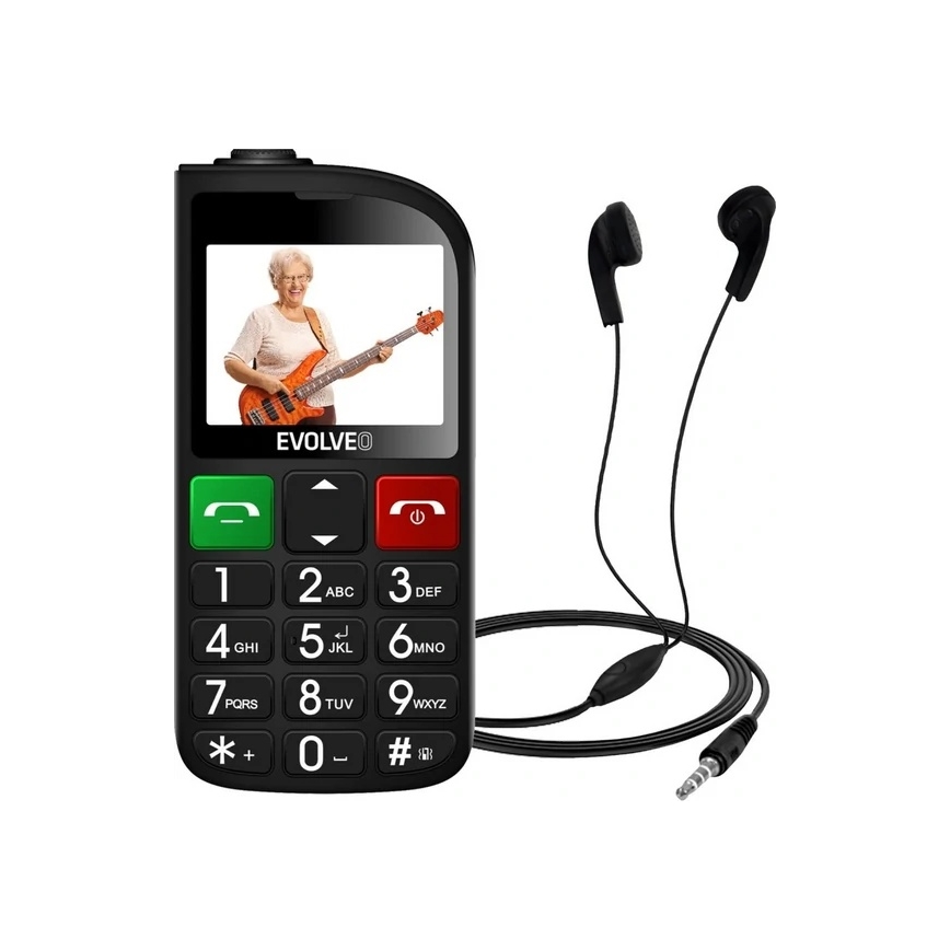Evolveo - EasyPhone FL, mobiltelefon időseknek, fekete