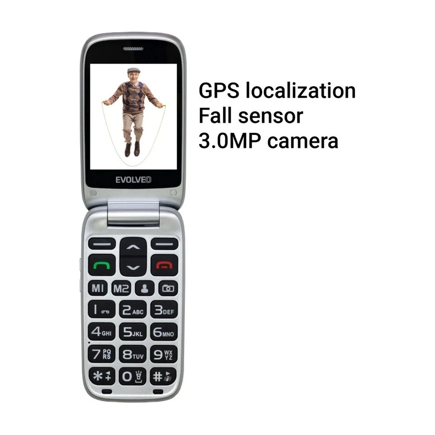 Evolveo - EasyPhone FS kihajtható mobiltelefon időseknek 2.8 fekete