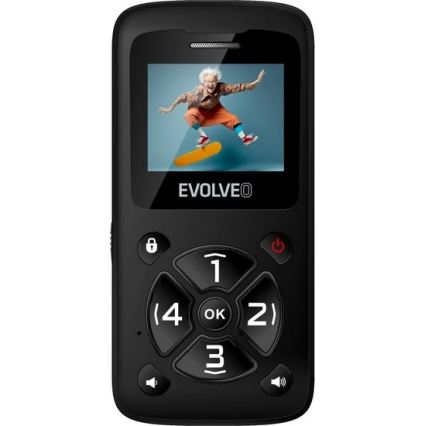 Evolveo - EasyPhone ID mobiltelefon időseknek, fekete