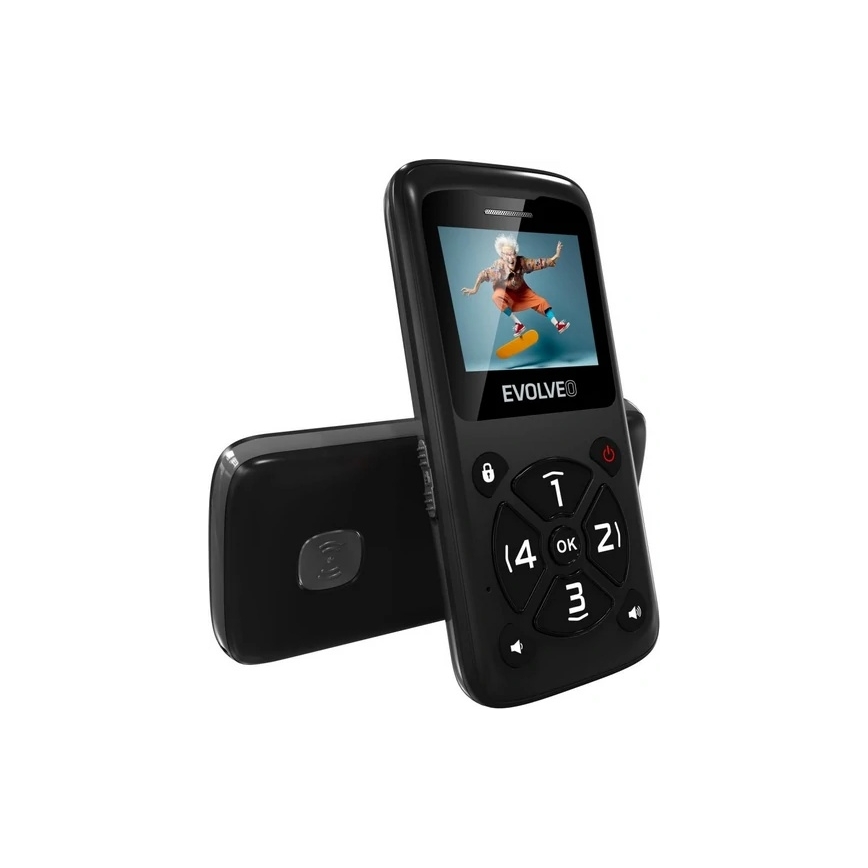 Evolveo - EasyPhone ID mobiltelefon időseknek, fekete
