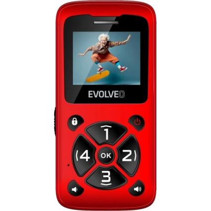 Evolveo - EasyPhone ID mobiltelefon időseknek, piros