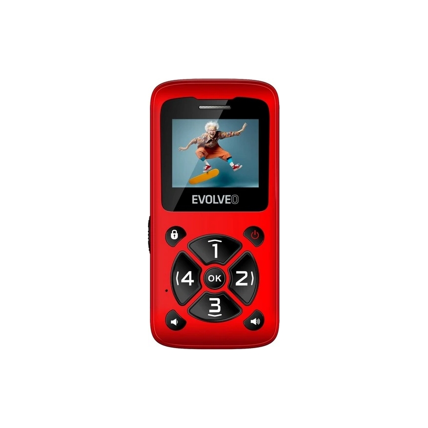 Evolveo - EasyPhone ID mobiltelefon időseknek, piros