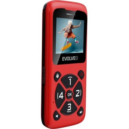 Evolveo - EasyPhone ID mobiltelefon időseknek, piros