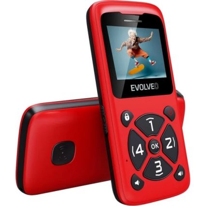 Evolveo - EasyPhone ID mobiltelefon időseknek, piros