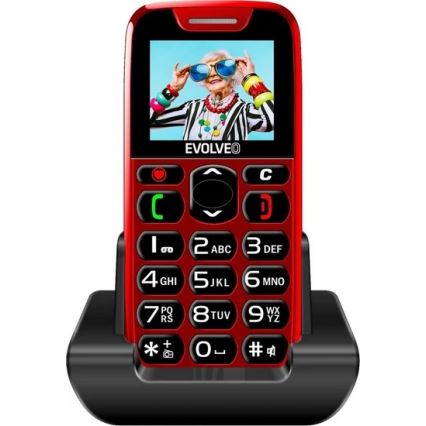 Evolveo - EasyPhone, könnyen kezelhető mobiltelefon időseknek, piros