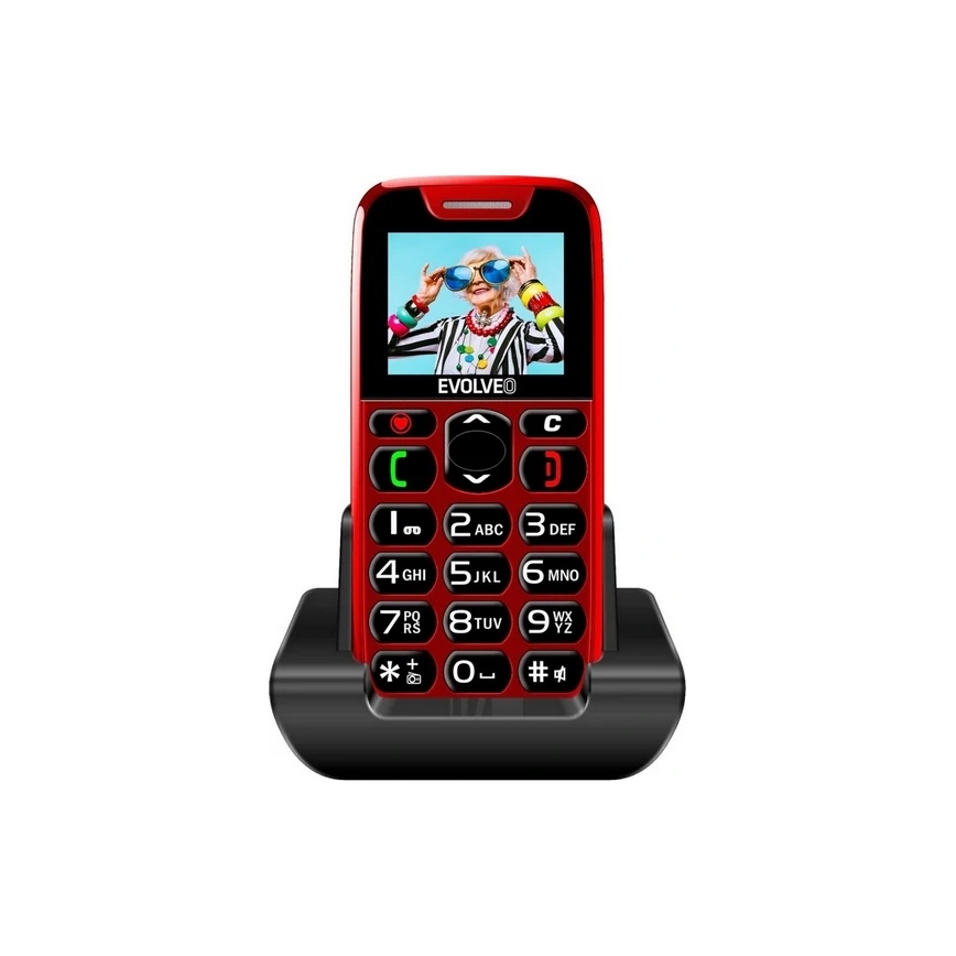 Evolveo - EasyPhone, könnyen kezelhető mobiltelefon időseknek, piros