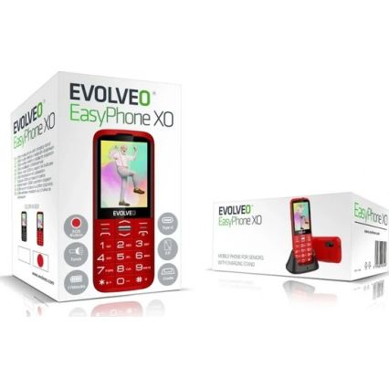 Evolveo - EasyPhone XO, mobiltelefon időseknek, piros
